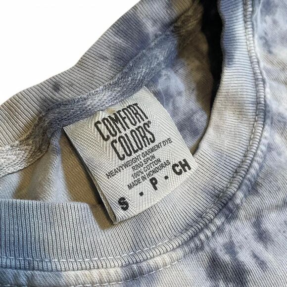 Blue and white tie-dye t-shirt Communion Tattoo Parlor - Picture 5 of 7